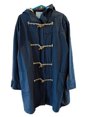 NWT John Partridge Ultra Wax Monty Duffle Coat, Size Large, Blue